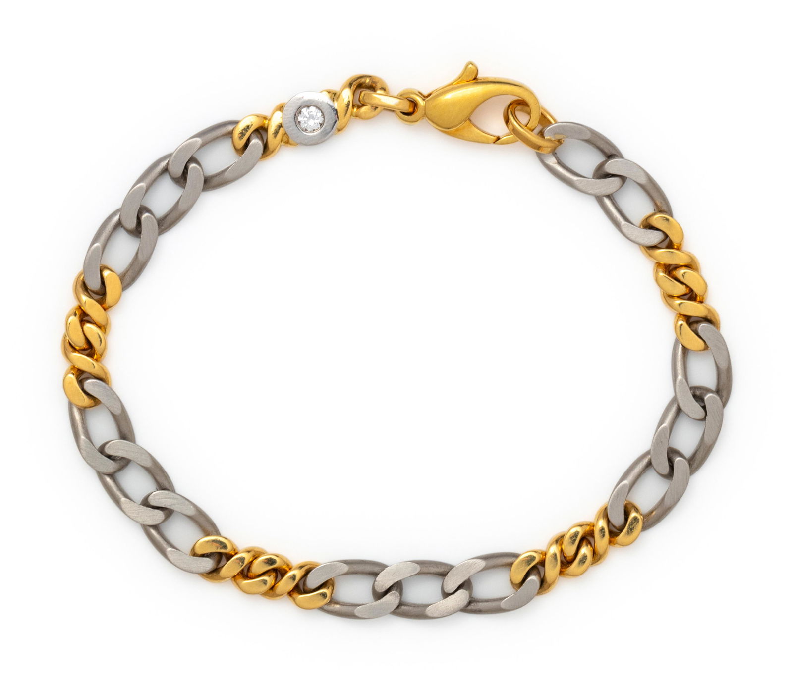 YELLOW GOLD, PLATINUM AND DIAMOND BRACELET (1 of 2)