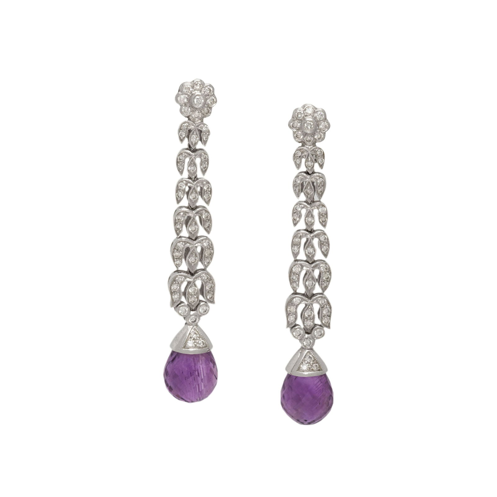 DIAMOND AND AMETHYST EARCLIPS (1 of 2)