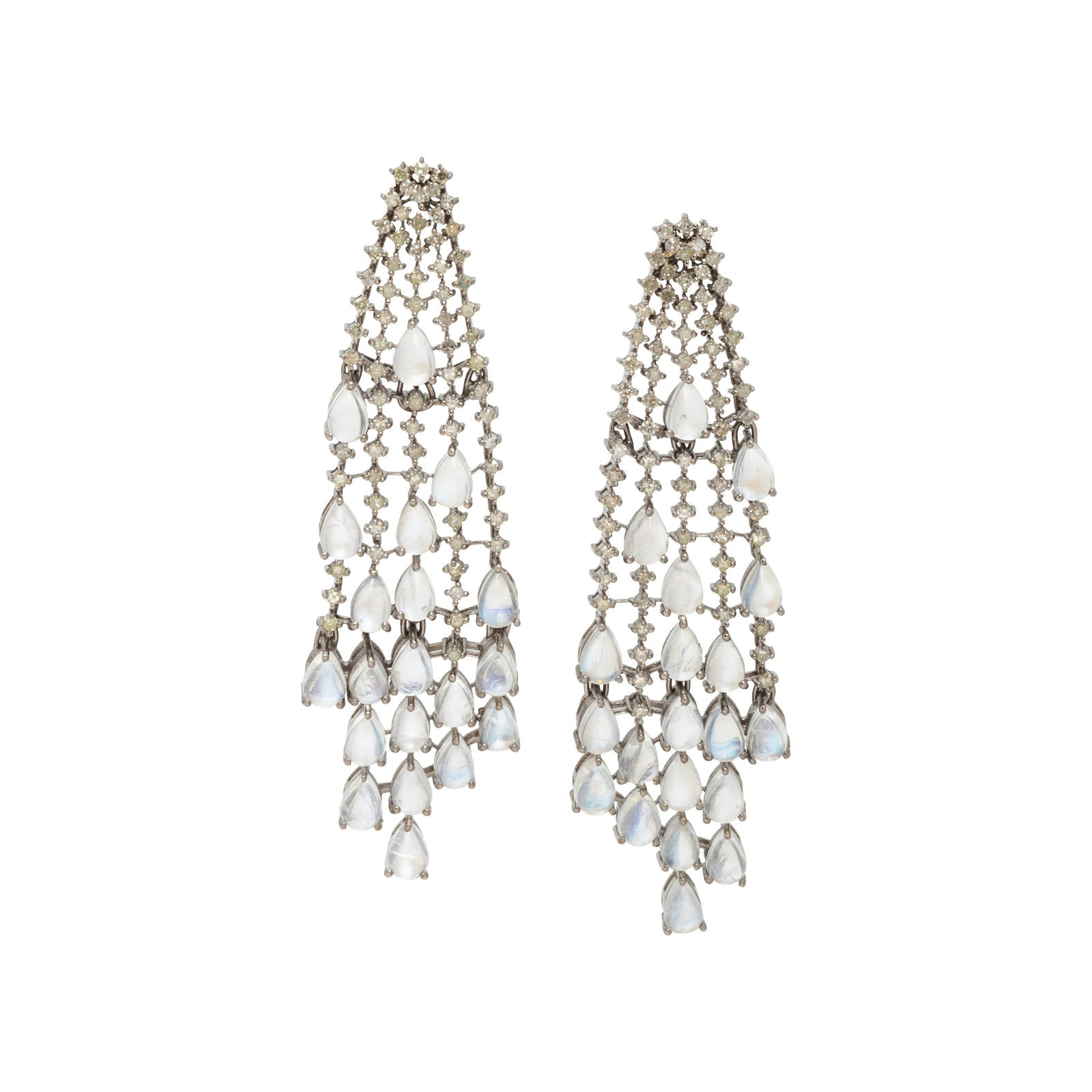 MOONSTONE AND DIAMOND EARRINGS (1 of 2)