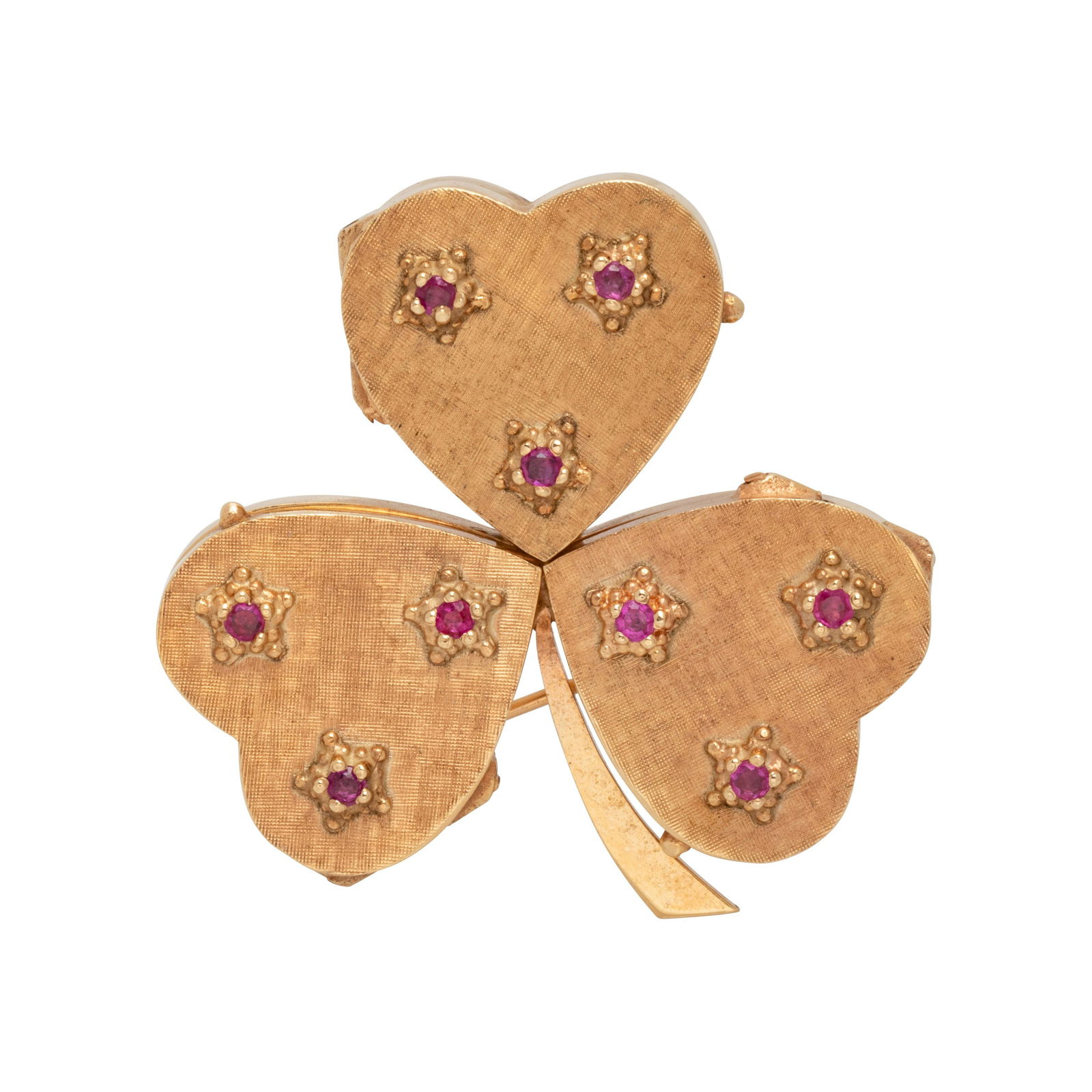 YELLOW GOLD AND RUBY LOCKET BROOCH (1 of 2)