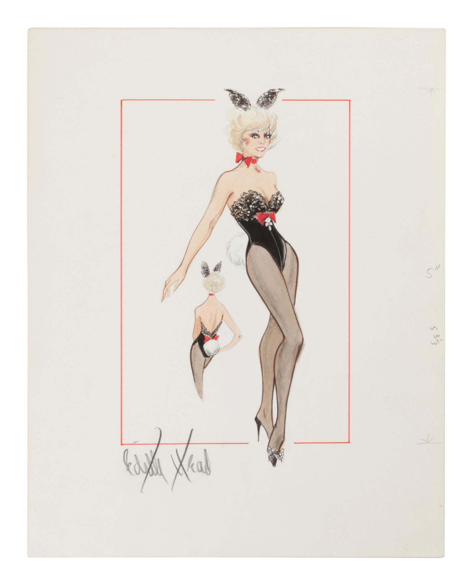Playboy Illustration by Edith Head, 1970s (1 of 3)