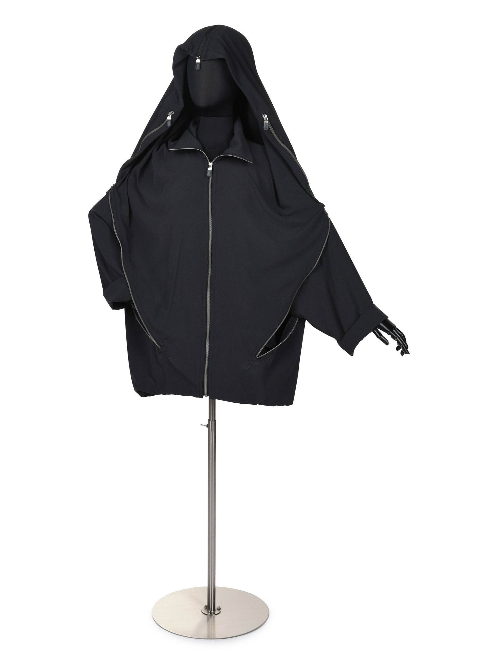 Issey Miyake Zippered Cocoon Jacket, c.1990: Issey Miyake Zippered Cocoon Jacket, c.1990 Issey Miyake (Japanese, 1938-2022) is memorialized for groundbreaking technological innovations in contemporary fashion, rooted in traditional craft, and cr