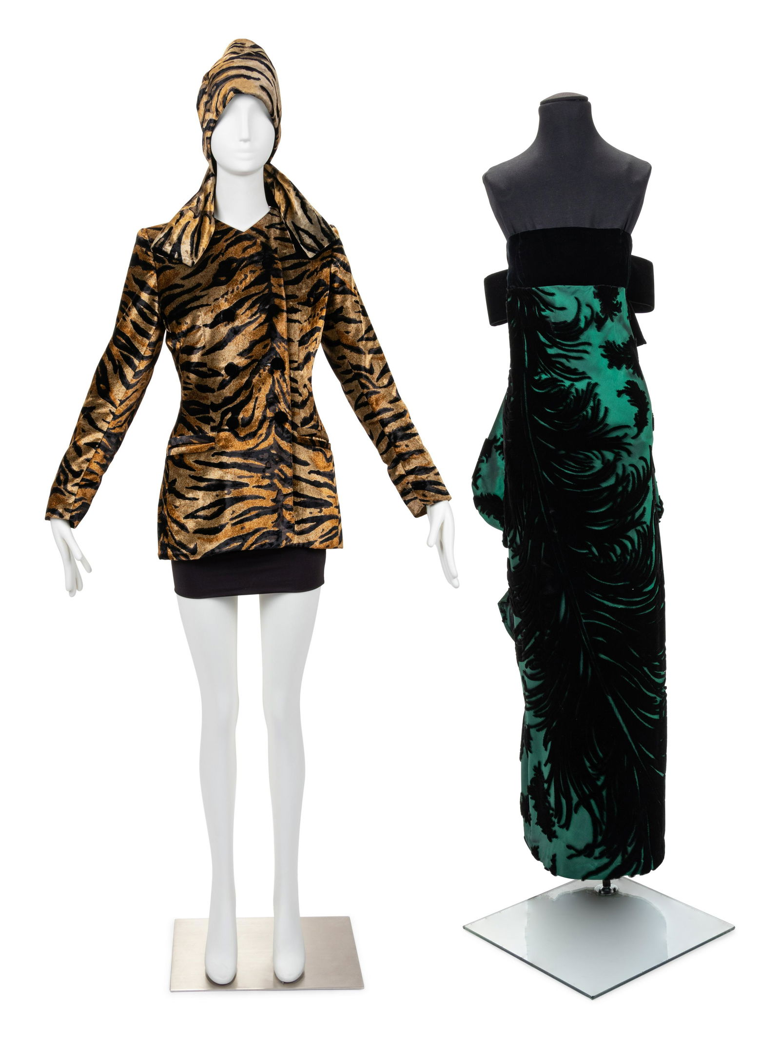 Two Designer Evening Items: One Yves Saint Laurent Ensemble, One Bill Blass Dress 1980-90s (1 of 8)