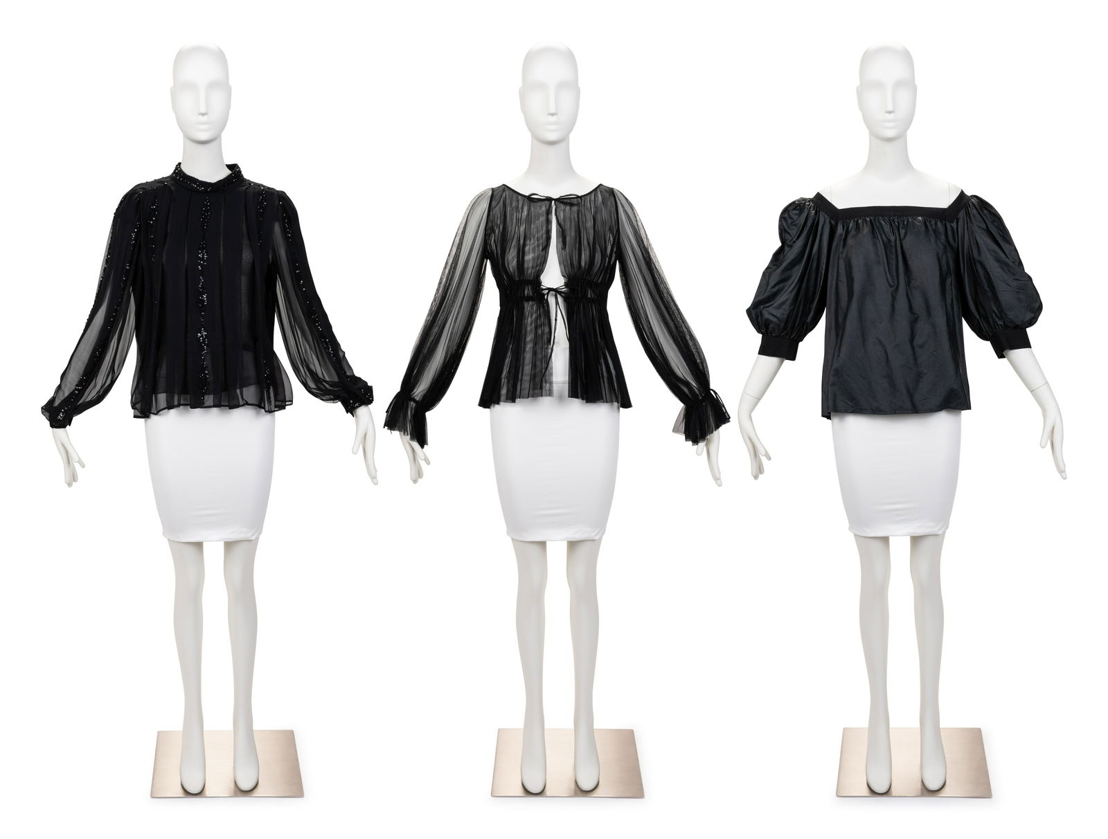 Three Designer Blouses: One Yves Saint Laurent, One Gianfranco Ferre, One Galanos, 1970-2000s (1 of 7)