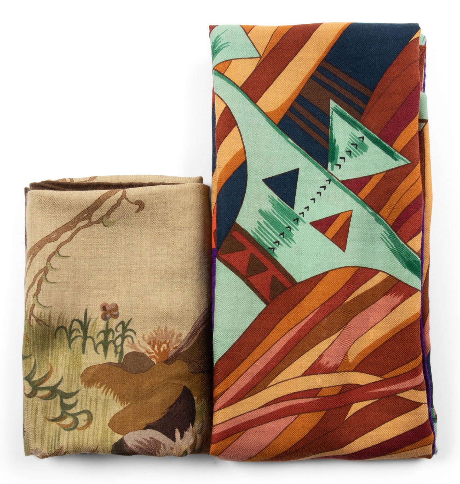 Two Hermes Cashmere and Silk Scarves: One 140cm, One 90cm (1 of 6)