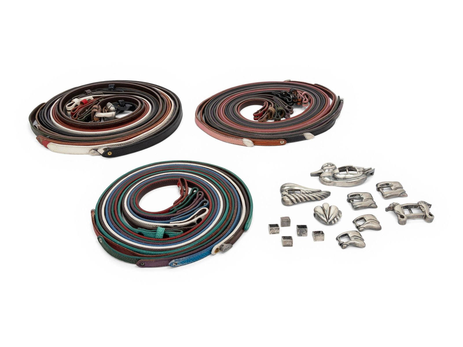 Collection of Kieselstein items: 27 belts, 10 buckles, 15 Tips, 1970s-80s (1 of 3)