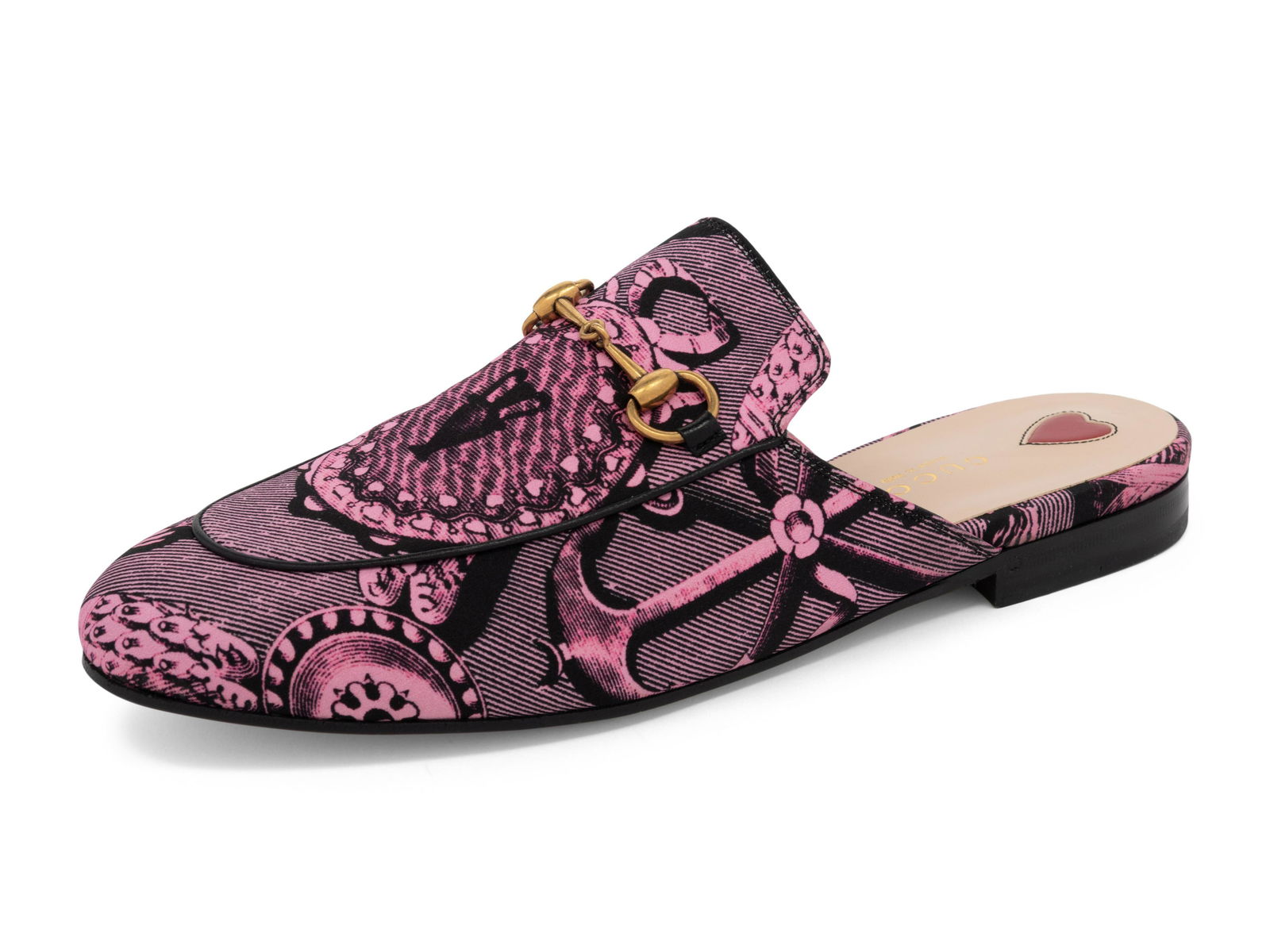 Gucci Pink Printed Mules (1 of 5)