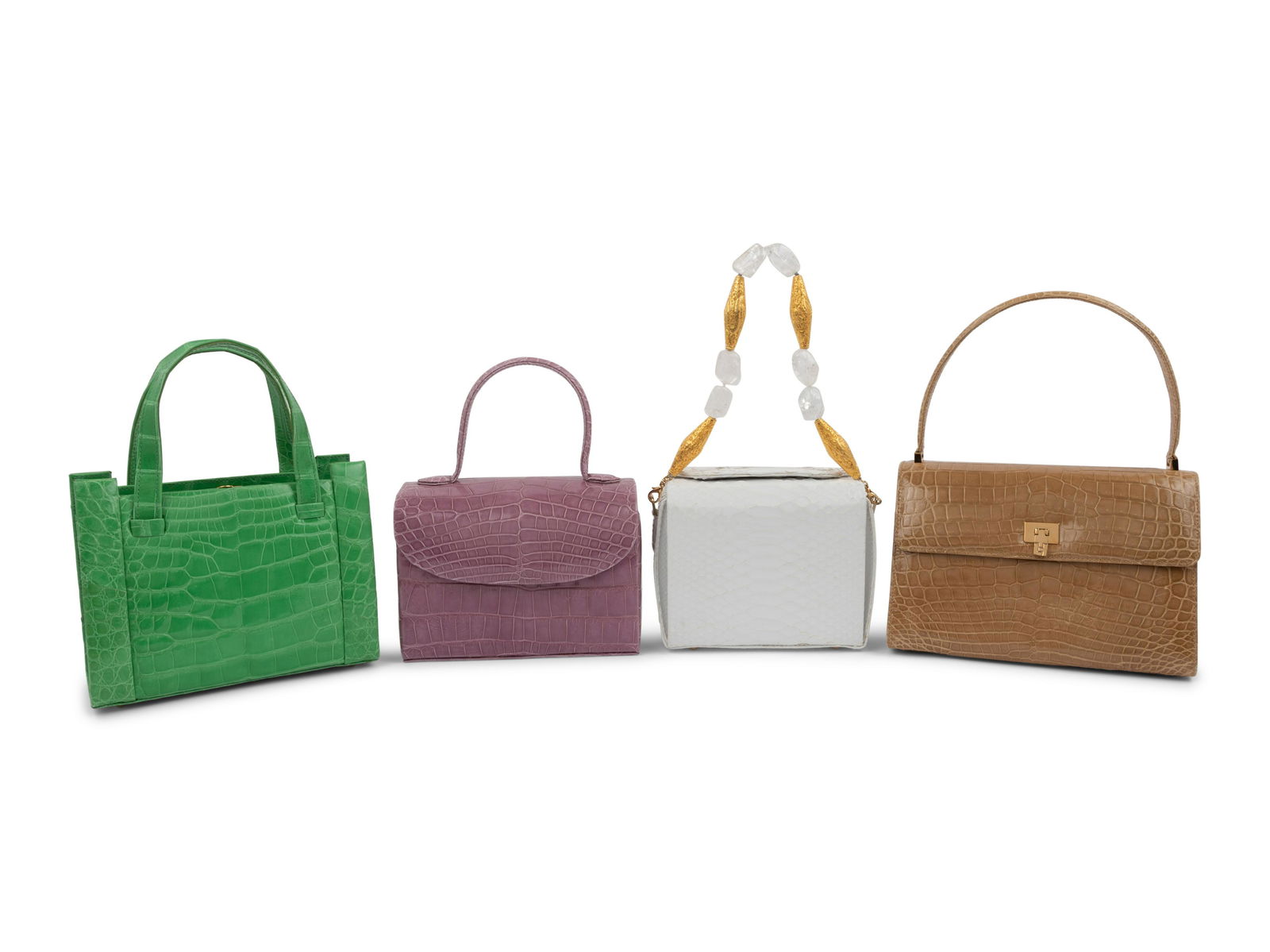 Four Exotic Skin Handbags: Three Barfield Collection, One Lambertson Truex (1 of 4)