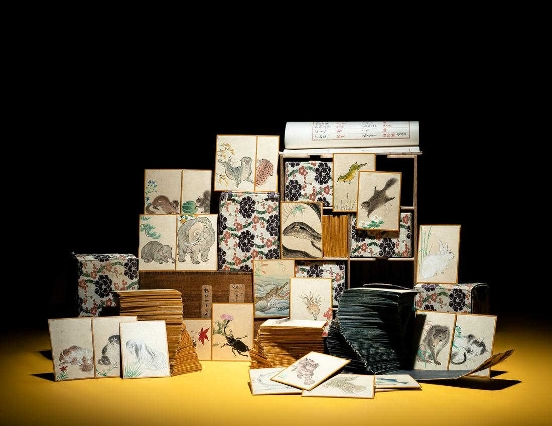 Four Sets of Japanese E-awase Karuta Playing Cards by Maruyama Oritsu (1817-1875), Nagasawa Roho (1 of 8)