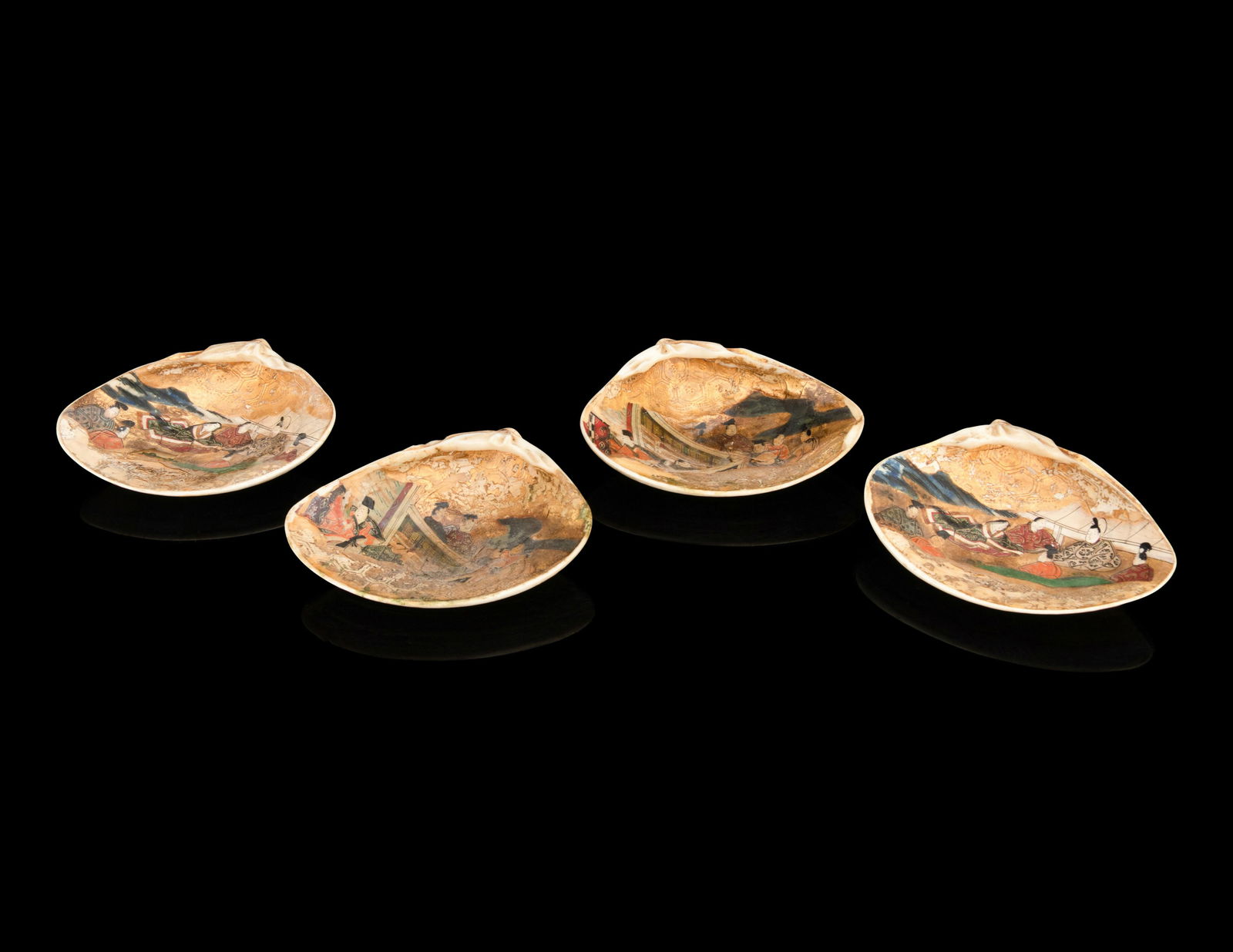 Two Pairs of Japanese Satsuma Shell-Form Games (1 of 4)