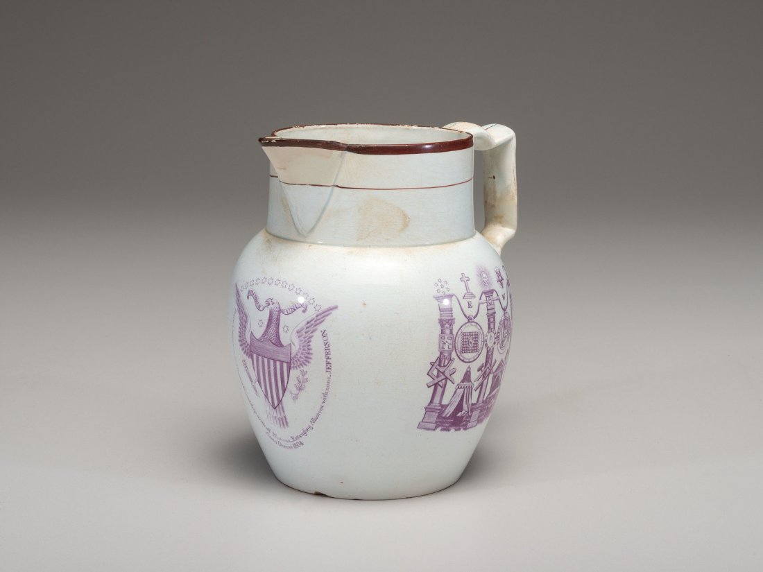 An 1804 Masonic Creamware Pitcher (1 of 3)