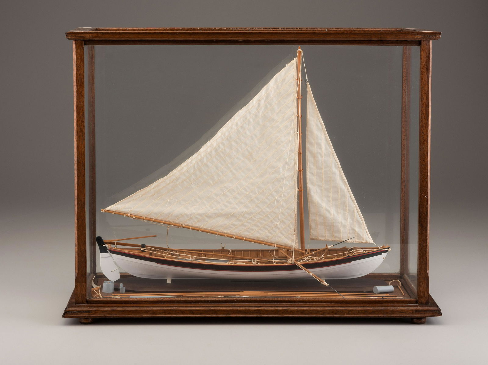 A Painted Wood Model of a Whaling Ship (1 of 3)