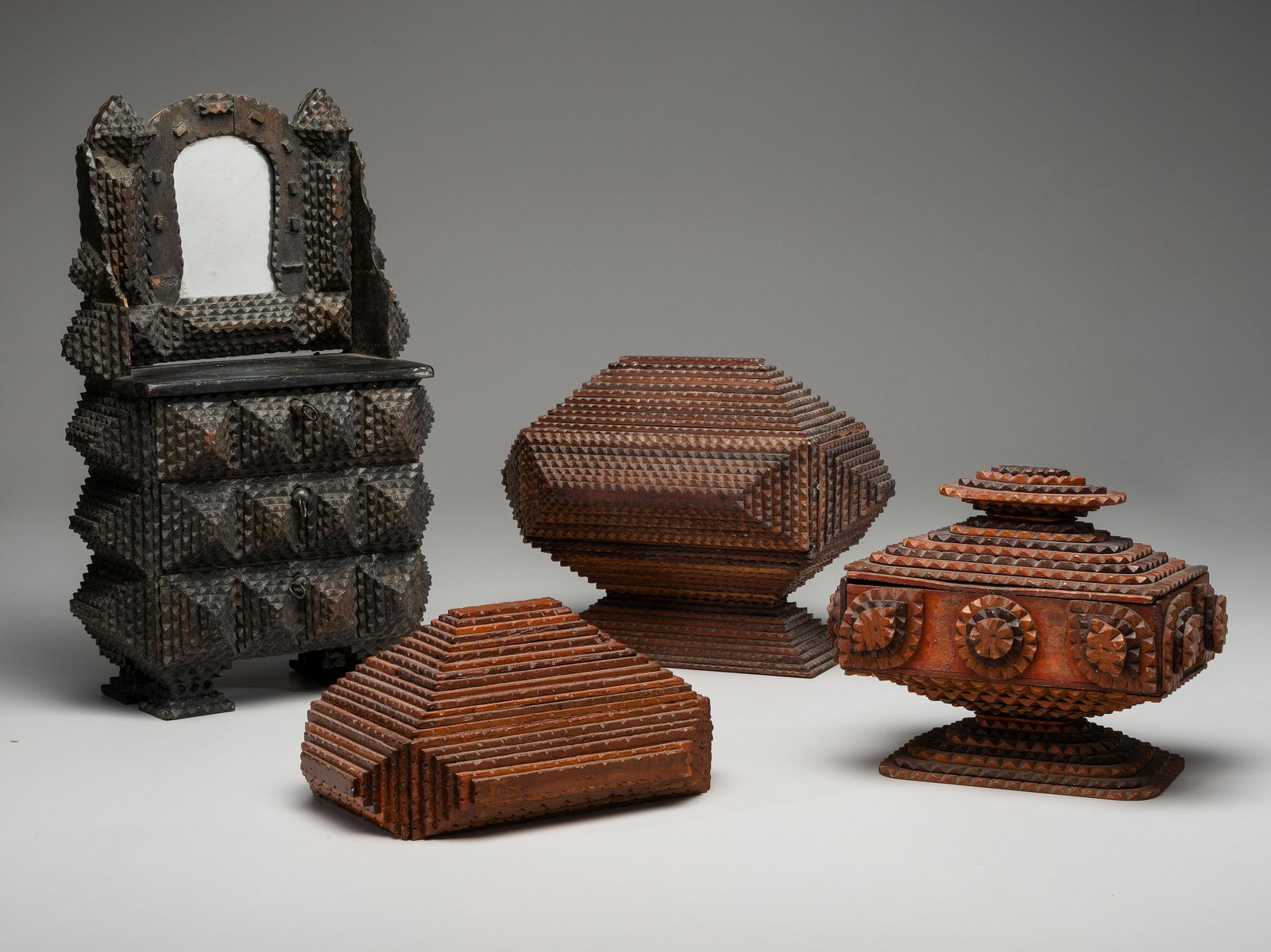 Four Tramp Art Decorated Pieces (1 of 5)