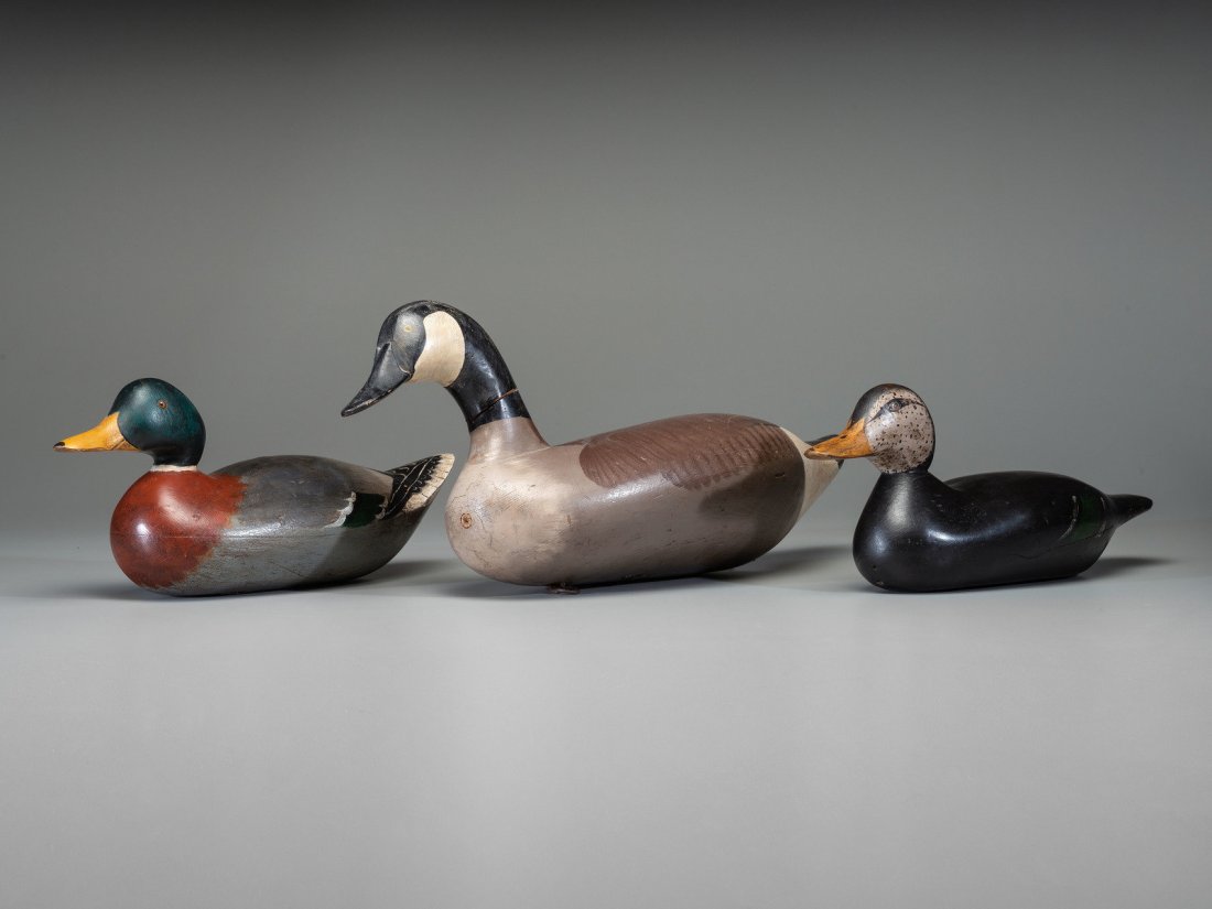Three Carved and Painted Wood Decoys (1 of 3)