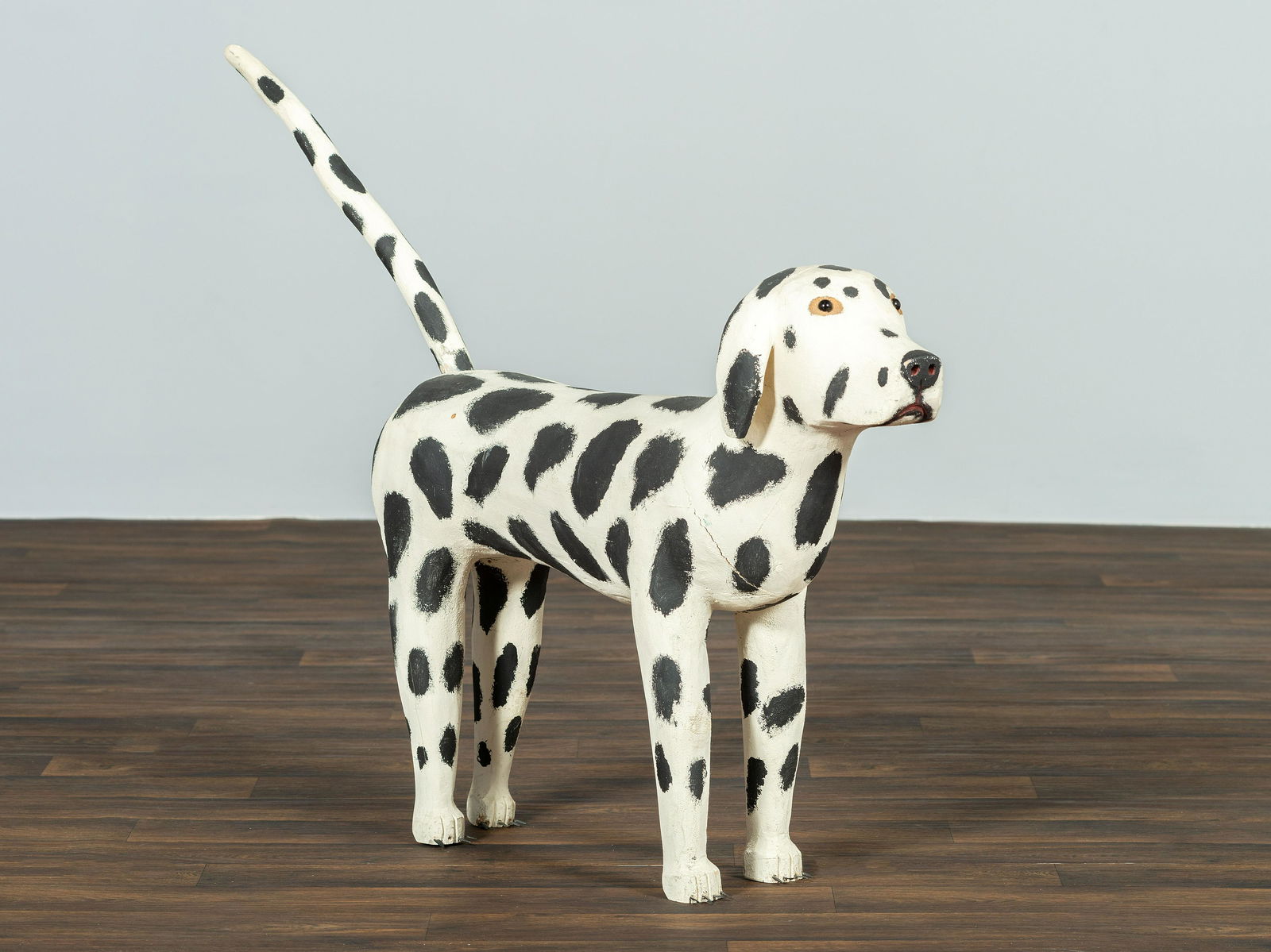 Leroy Archuleta (American, born 1949): Leroy Archuleta (American, born 1949) Dalmatian, 1988 painted wood signed and dated to underside Height 44 x width 38 x depth 8 inches. Property from a Private St. Louis Collection
