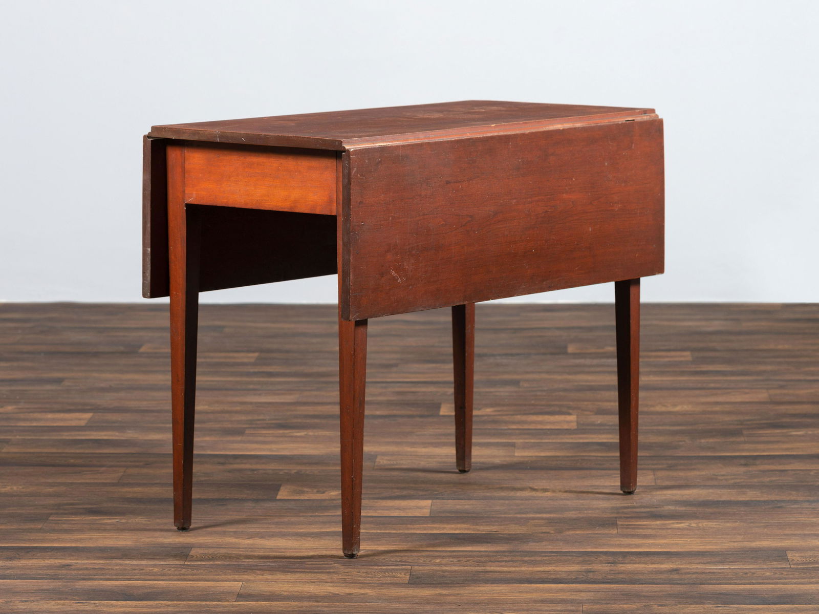 A Shaker Red-Stained Cherrywood Drop-Leaf Dining Table (1 of 2)