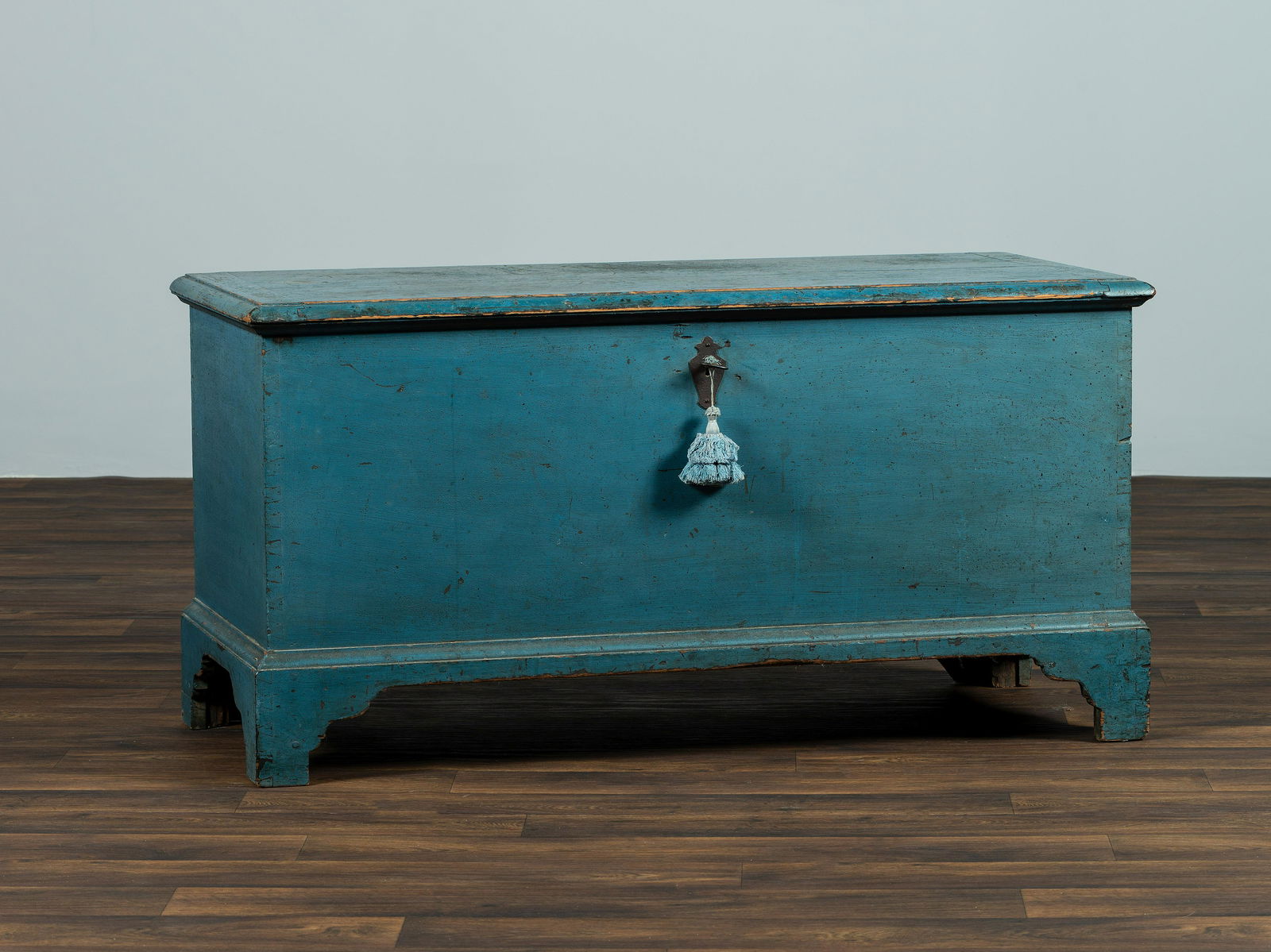A Country Blue Painted Poplar Blanket Chest (1 of 11)