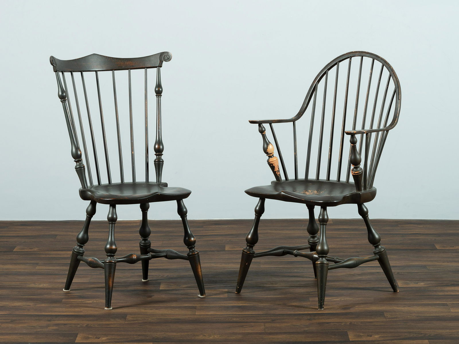 Two D.R. Dimes  Black Painted Windsor Chairs (1 of 5)