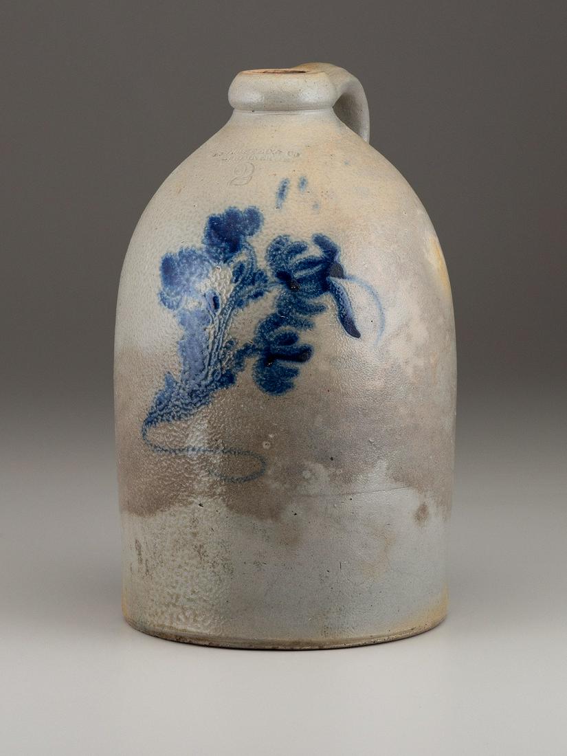 An F.A. Plaisted & Co. Two-Gallon Cobalt Decorated Stoneware Jug  (1 of 3)
