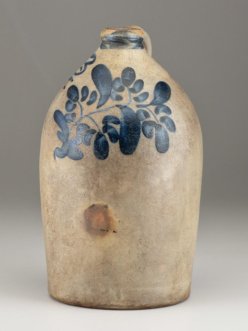 A Three-Gallon Cobalt Decorated Stoneware Jug (1 of 3)