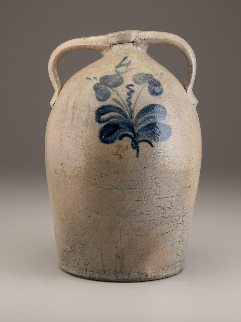 A Cobalt Decorated Stoneware Four-Gallon Twin-Handled Jug (1 of 5)