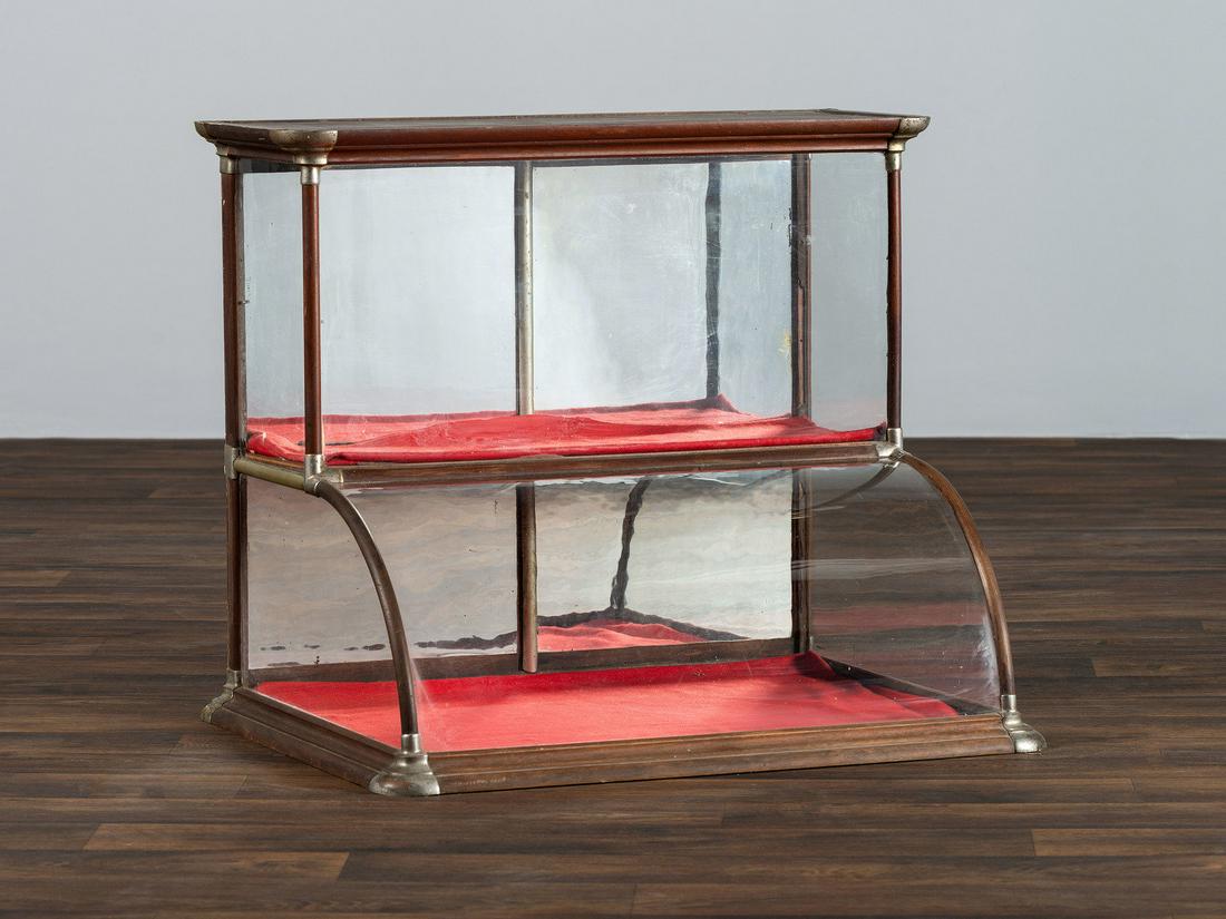 A Country Store Brass Mounted Walnut Countertop Display Case  (1 of 3)