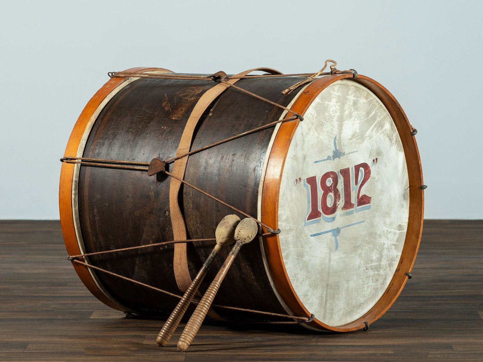 A Paint Decorated and Parcel Gilt 1812 Parade Bass Drum  (1 of 3)