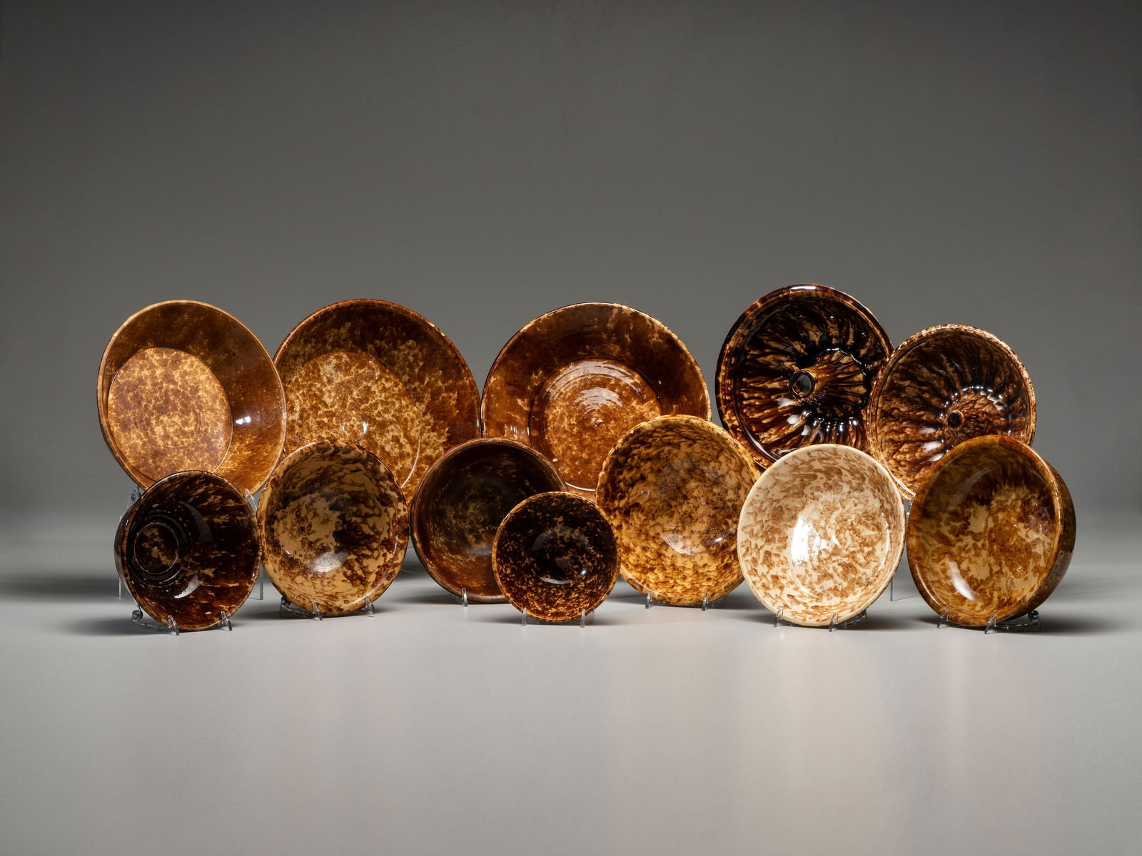 Twelve Rockingham Glaze Bowls and Molds (1 of 3)