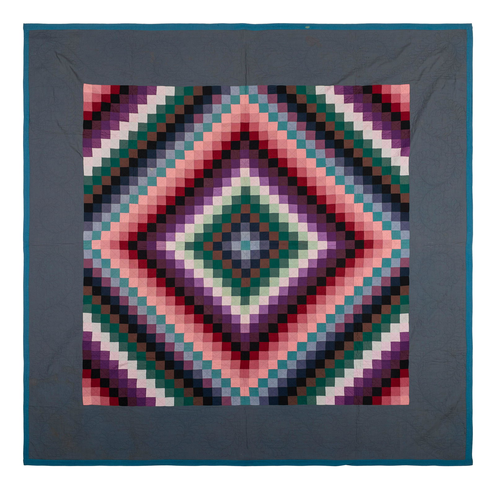 An Amish Sunshine and Shadow Pieced Cotton Quilt (1 of 3)