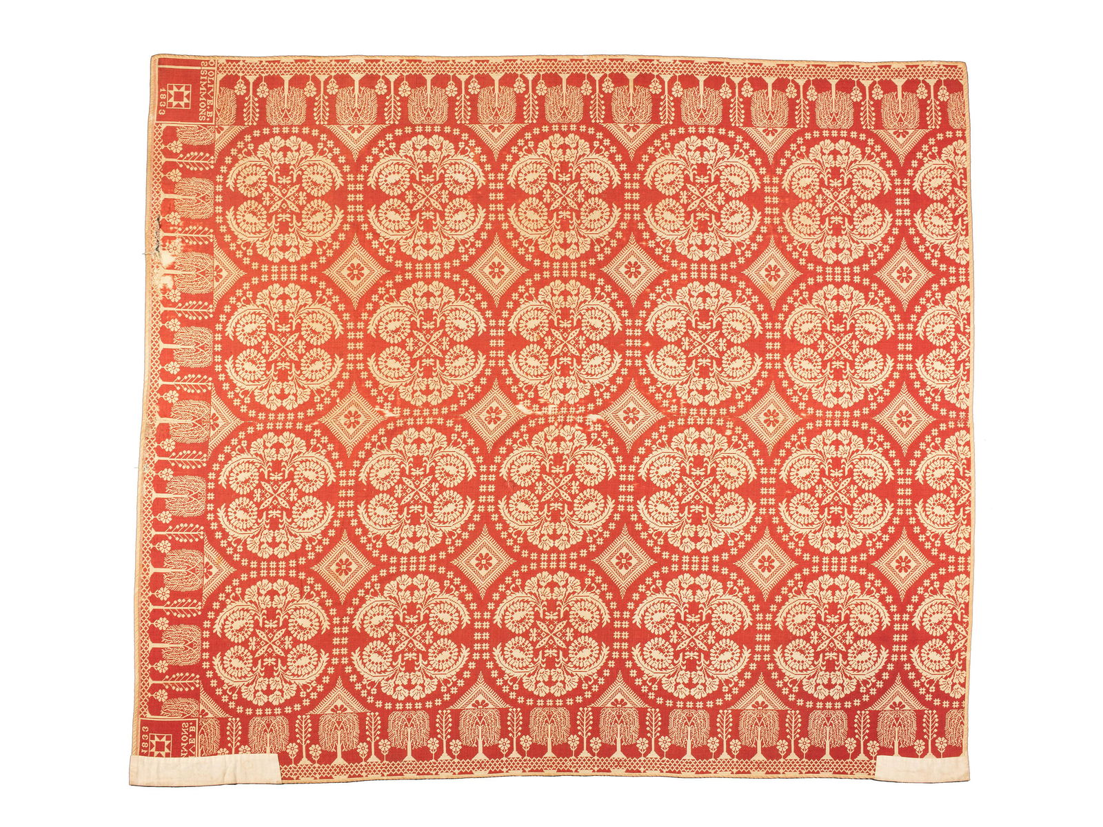 Two Jacquard Woven Coverlets (1 of 3)