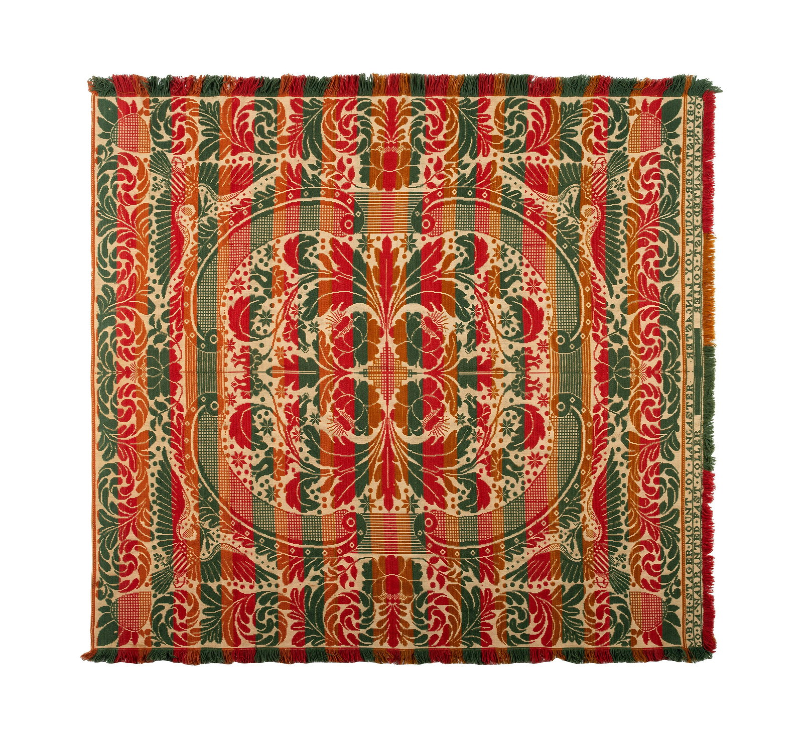 Two Jacquard Wool and Cotton Coverlets (1 of 6)