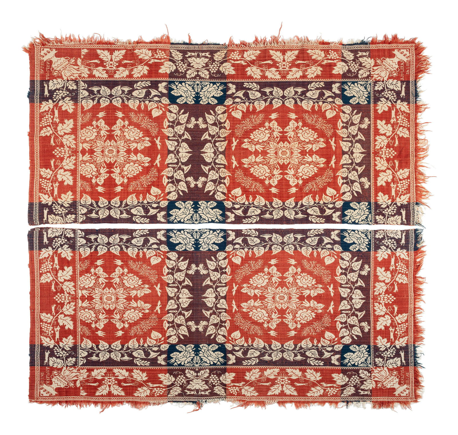 Two Jacquard Woven Coverlets (1 of 3)