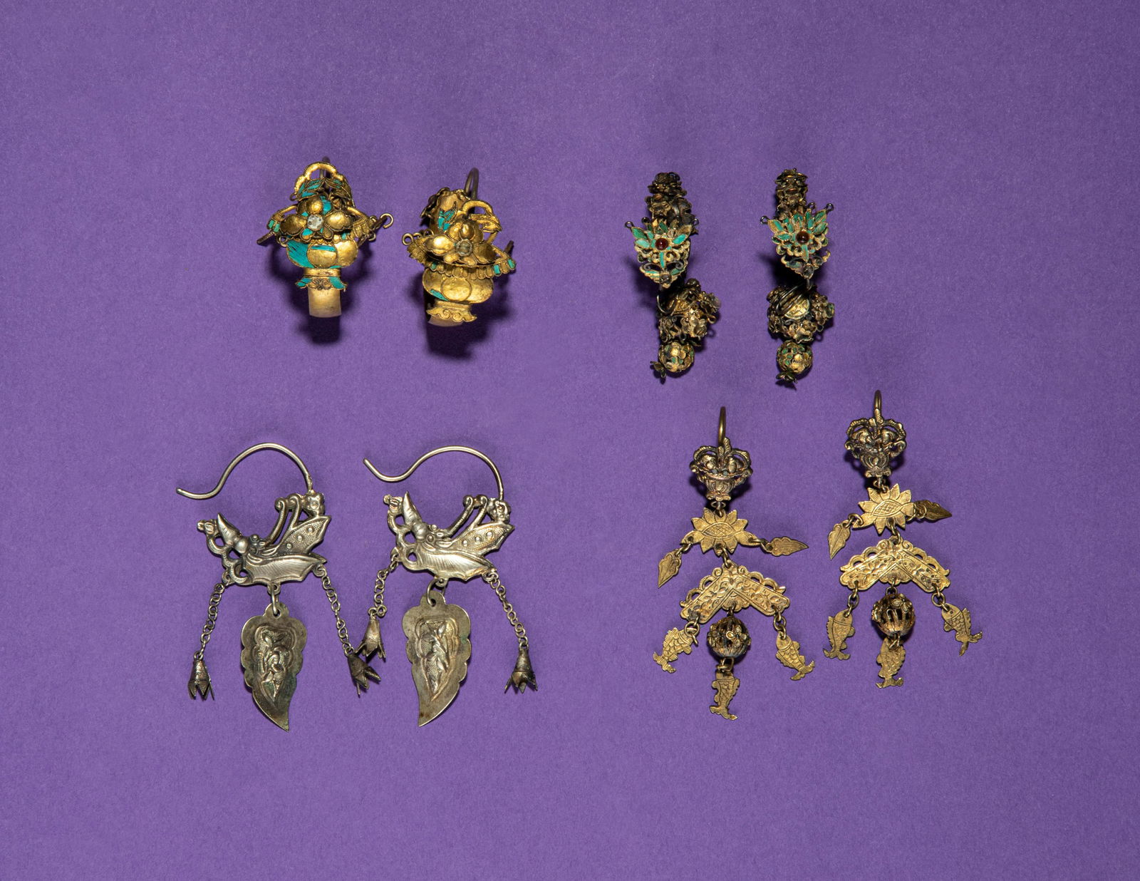 Four Pairs of Silver Earrings  (1 of 2)