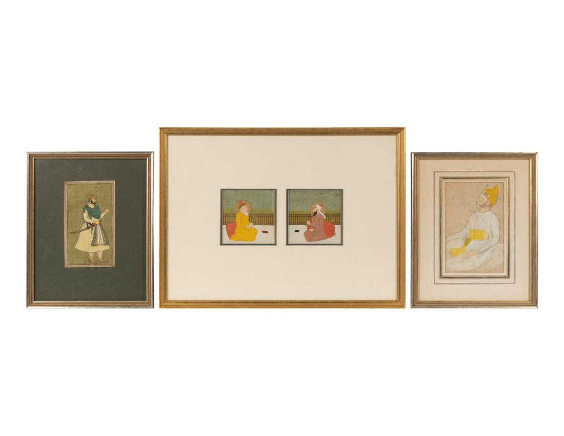 Three Framed Indian Paintings Depicting Figures (1 of 4)