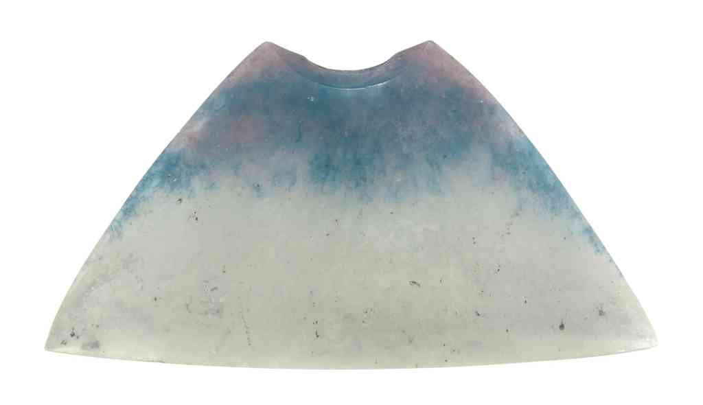 A Pate de Verre Glass Vase, Amanda Deadman, Width : A Pate de Verre Glass Vase, Amanda Deadman, having a spread foot with an opening at the top, signed and dated 1986. Width 8 5/8 inches. Property from the Collection of Mr. and Mrs. John F. Monroe, Mil