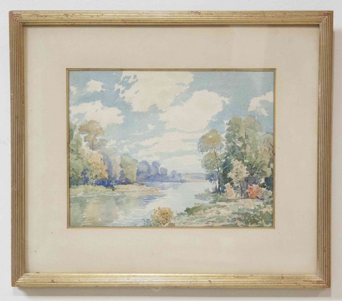 After Frank Benson, , Landscape: After Frank Benson Landscape watercolor signed (lower right) 10 1/4 x 13 1/2 inches.