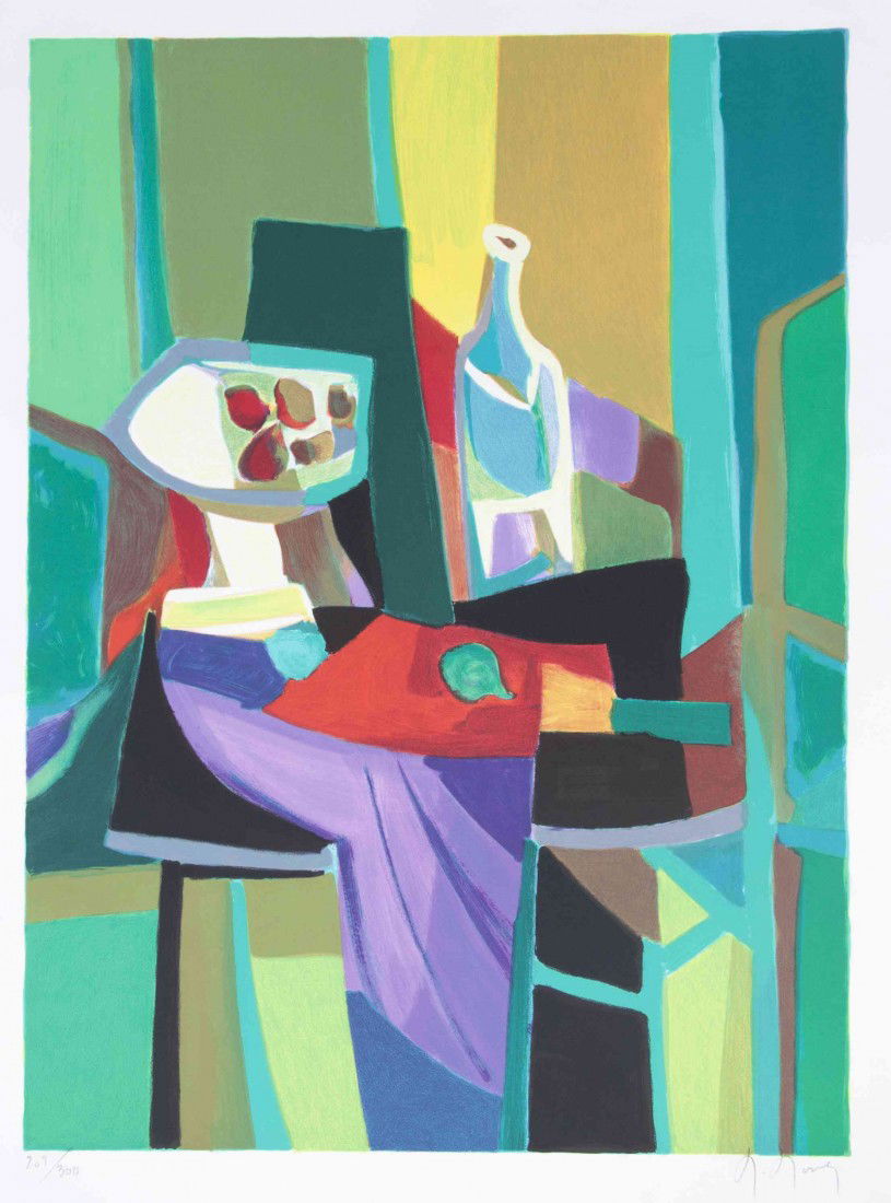 Marcel Mouly, (French, 1918-2008), Still Life: Marcel Mouly (French, 1918-2008) Still Life lithograph edition 209/300 signed M. Mouly (lower right) 26 x 19 inches. Property from the Ellensohn Trust, Chicago, Illinois