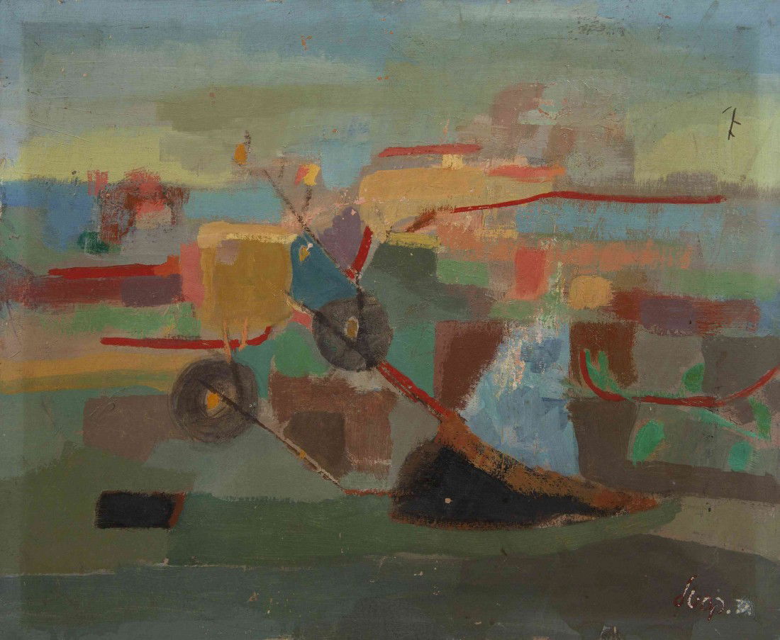 Attributed to Moshe Castel, (Israeli, 1909-1992),: Attributed to Moshe Castel (Israeli, 1909-1992) Untitled oil on canvasboard signed (lower right) 18 x 22 inches.