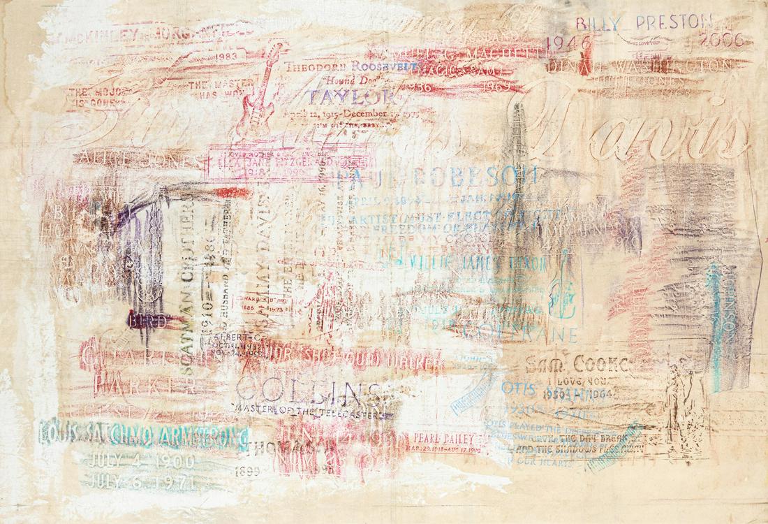 Scott Covert (American, b. 1954) Untitled (Monument Painting): Scott Covert (American, b. 1954) Untitled (Monument Painting) oil and wax crayons on muslin 56 x 82 inches. Property from the Collection of a Fashion Designer, New York City
