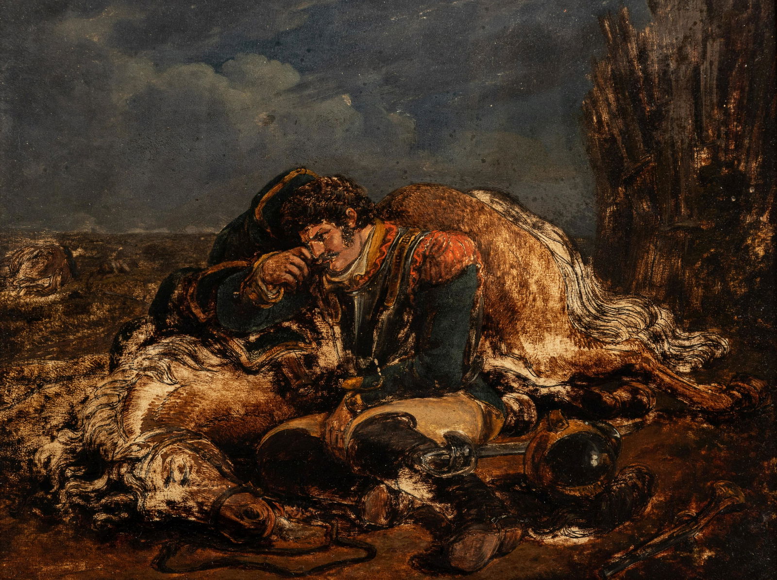 Attributed to Francois-Andre Vincent (French, 1746-1816) Fallen Horse (1 of 4)