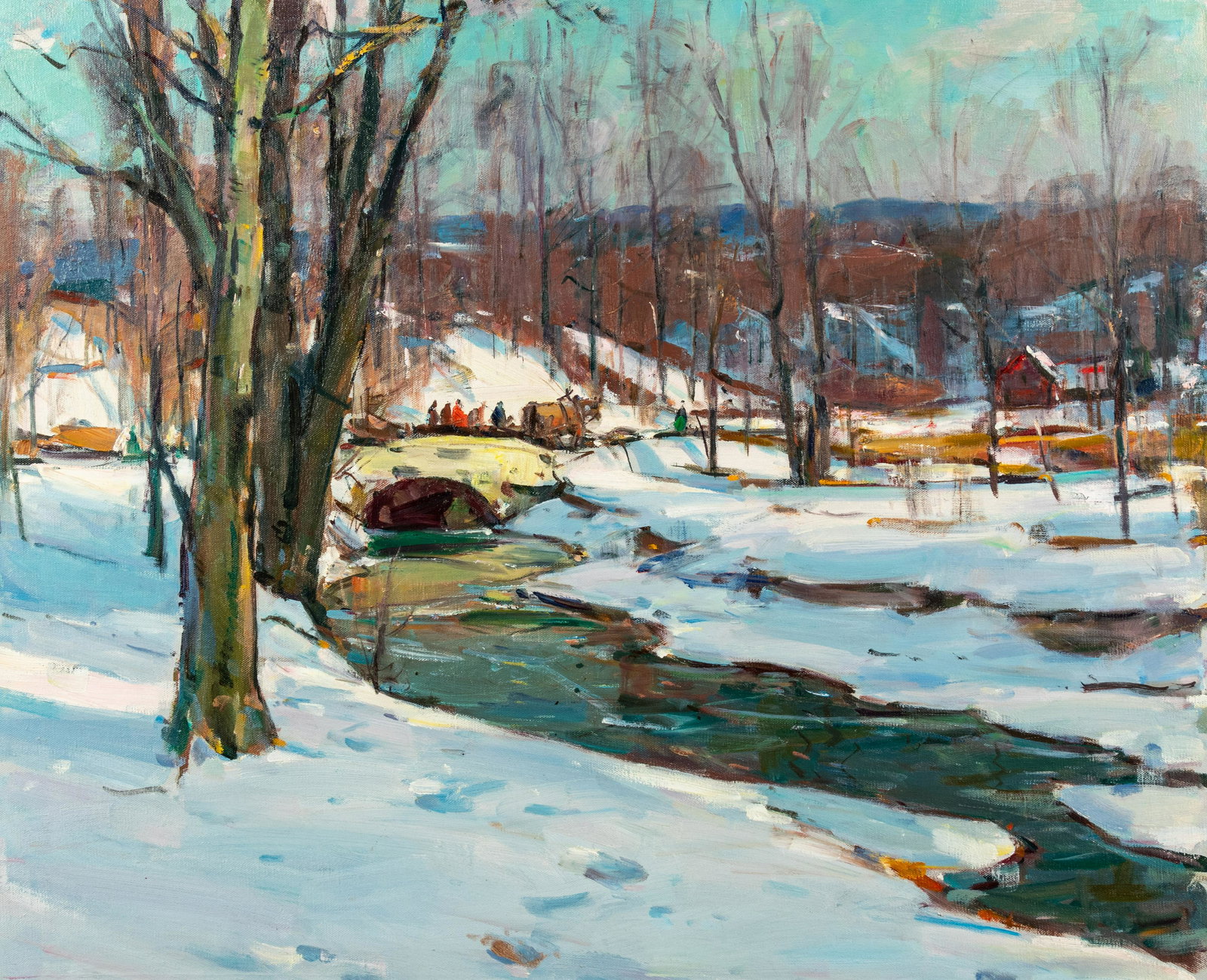 Carl William Peters (American, 1897-1980) Winter Scene - The Wagon Ride (1 of 5)