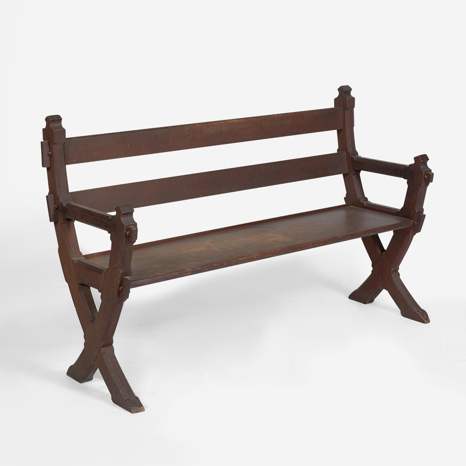 American School A Gothic Style Settee, USA, circa 1890s: American School A Gothic Style Settee, USA, circa 1890s Walnut Unmarked (H: 34 1/4, W: 20 5/8, L: 55 1/2 in.) Qty: (1) Provenance Freeman's, Philadelphia, April 12, 2003, lot 257<