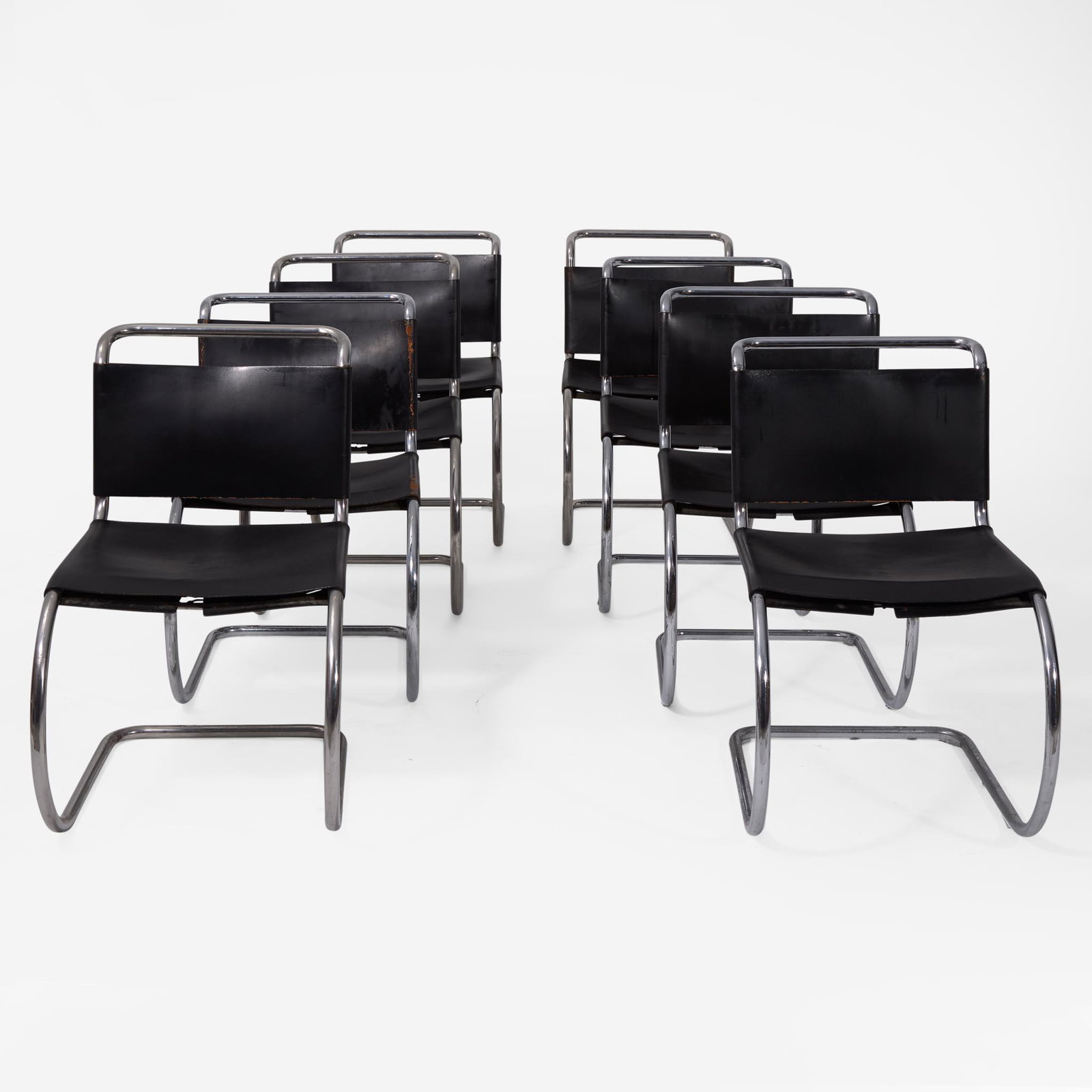 Ludwig Mies van der Rohe (German-American, 1886-1969) Set of Eight "MR-10" Side Chairs,  (1 of 3)