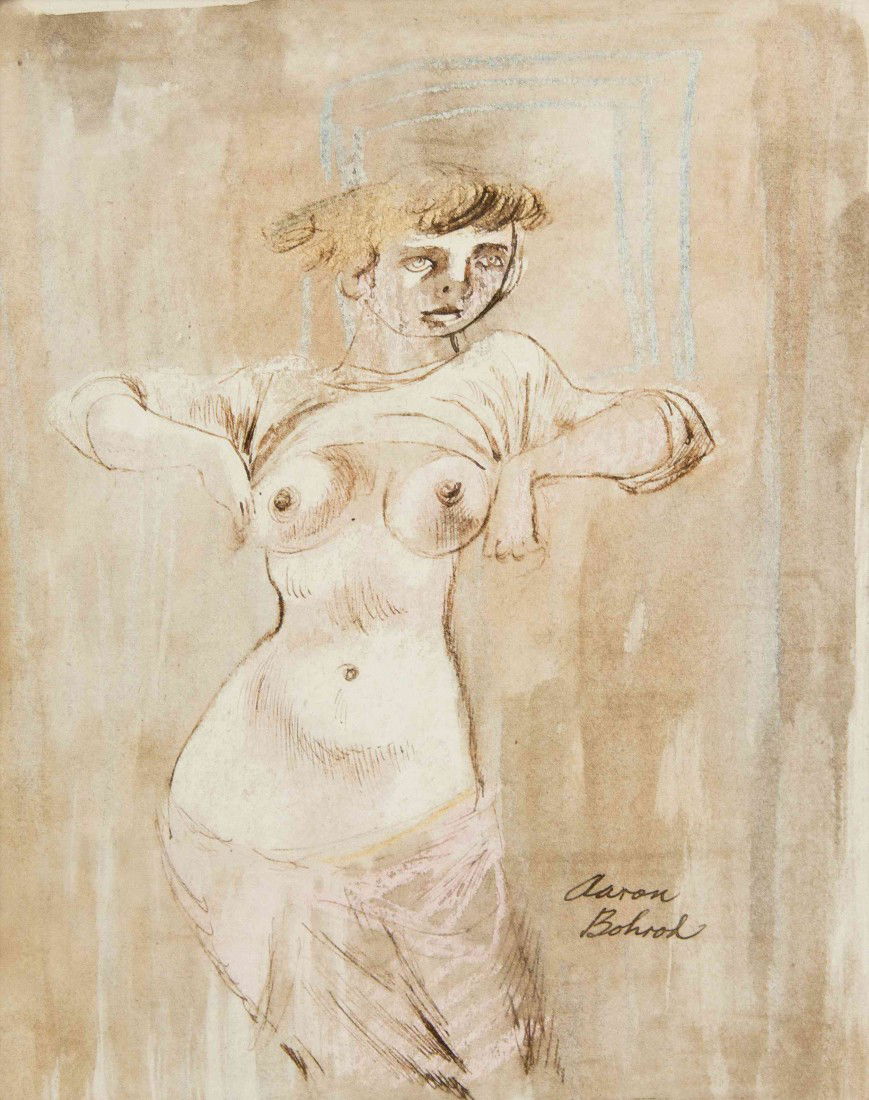 Aaron Bohrod, (American, 1907-1992), Figure of a N: Aaron Bohrod (American, 1907-1992) Figure of a Nude gouache signed Aaron Bohrod (lower right) 10 x 8 inches.
