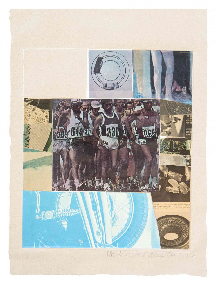 Robert Rauschenberg, (American, 1925-2008), Horse: Robert Rauschenberg (American, 1925-2008) Horsefeathers Thirteen VIII, 1972 color offset lithograph, screenprint and pochoir with collage and embossing edition 42/79, signed Rauschenberg and da