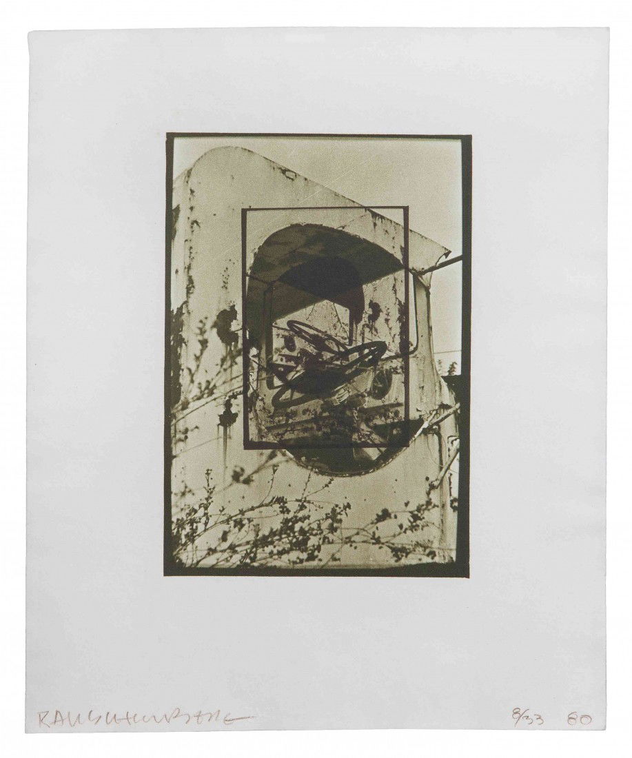 Robert Rauschenberg, (American, 1925-2008), White: Robert Rauschenberg (American, 1925-2008) White Pendulum, 1980 lithograph edition 8/33, signed Rauschenberg and dated (lower left) 10 1/2 x 7 1/4 inches.