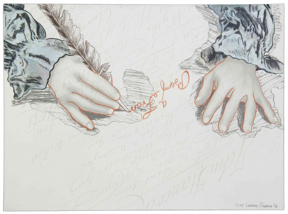 Larry Rivers, (American, 1923-2002), Big B Signs: Larry Rivers (American, 1923-2002) Big B Signs Up, 1976 lithograph edition 11/175, signed Larry Rivers and dated (lower right) 26 x 19 1/2 inches.