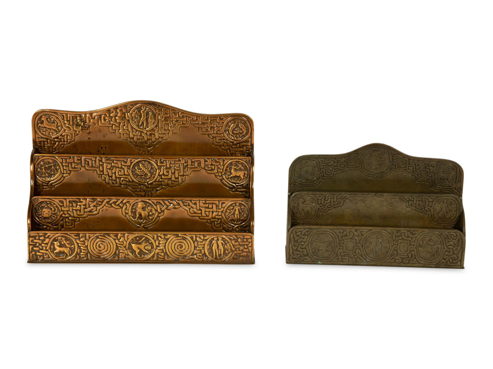 Two Tiffany Studios Bronze Zodiac Paper Racks (1 of 5)