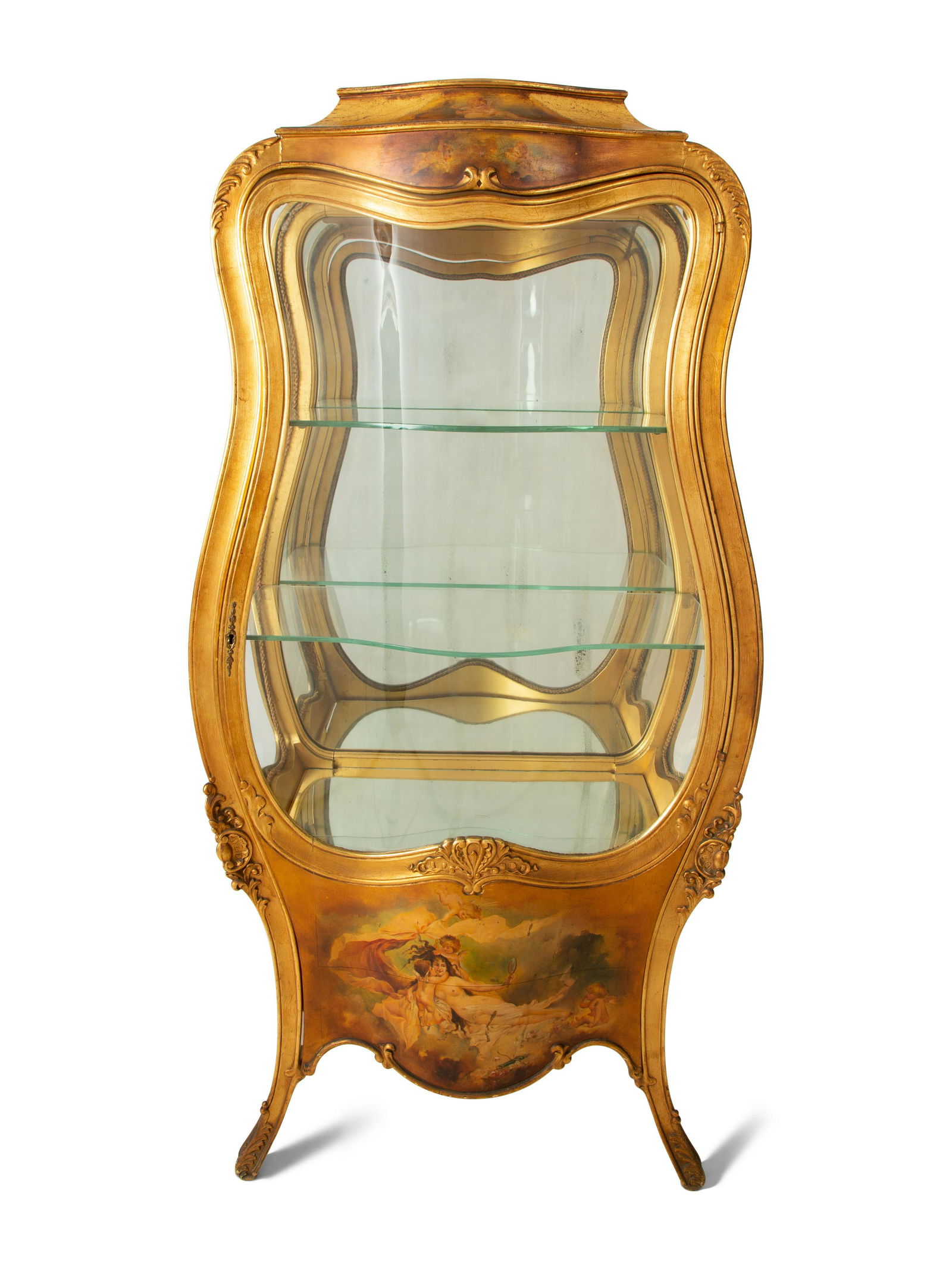 A Louis XV Style Giltwood Vernis Martin Vitrine Cabinet (1 of 7)