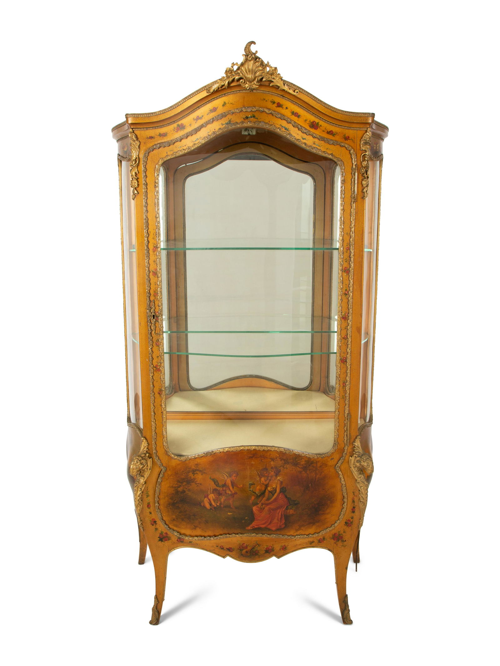 A Louis XV Style Giltwood Vernis Martin Vitrine Cabinet (1 of 7)